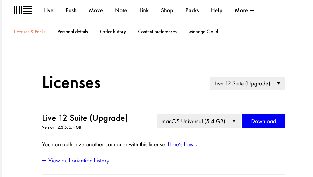 Ableton Full License Live 12 Suite 12.3.5 (Upgrade)